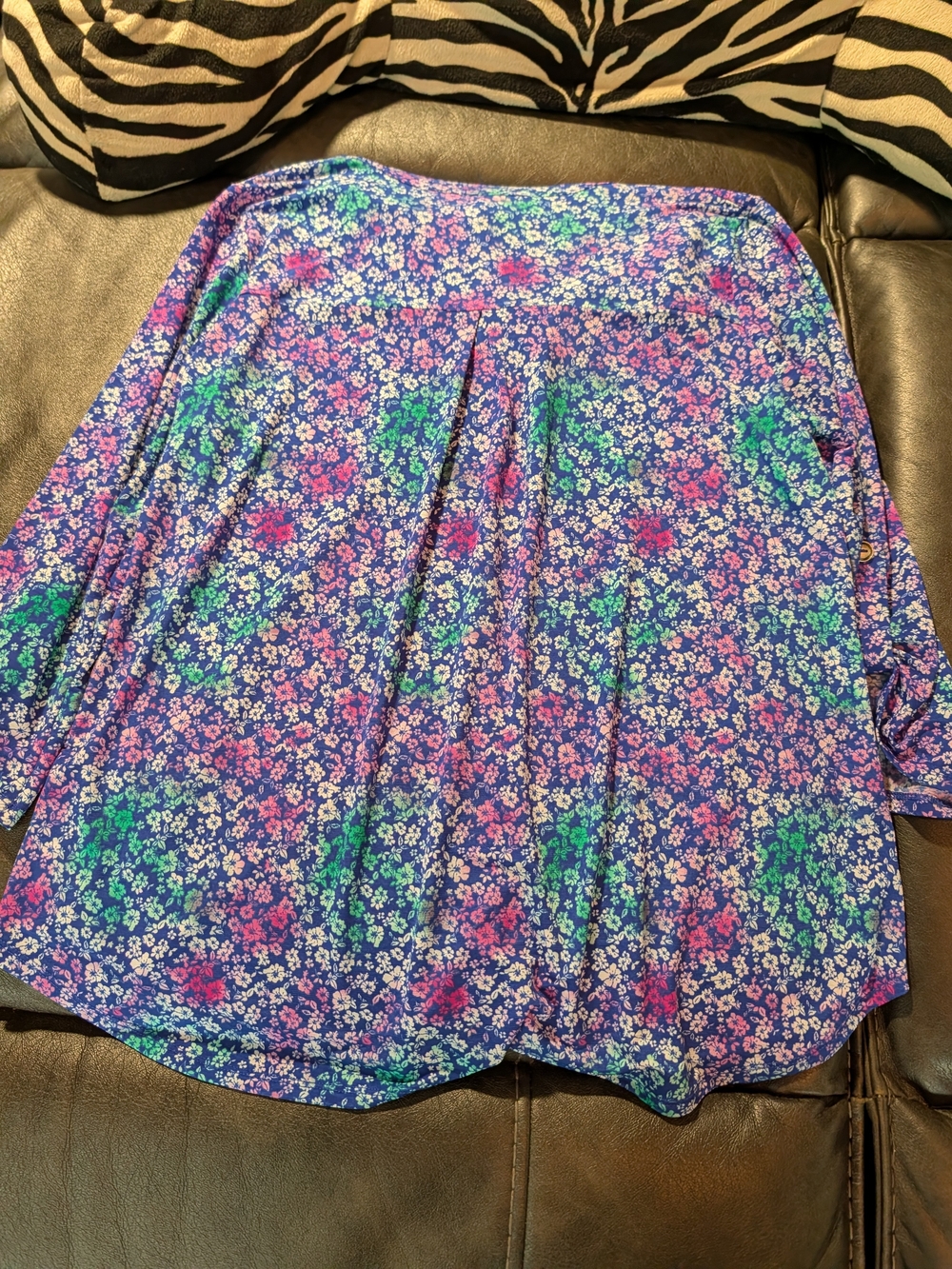 Floral Dear Scarlett Lizzie Blouse in Blue, Pink & Green